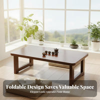 Minimalist Design Collapsible Floor Table Space-Saving Foldable Floor Desk Multi-Functional Household Furniture Portable for Small Apartment Dwellers, Minimalists, Bay Window, Living Room, Bedroom, Meditation