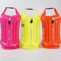 Swimming Safety Buoy with Dry Bag 12KG Buoyancy Aquatic Buoy Dry Bag Inflatable Tow Buoy Waterproof Storage Exposed Water