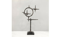 Abstract Sculpture Metal Tabletop Sculpture Modern Centerpiece for Living Room, Bookshelf
