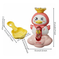 Battery Battery-Less Duck Water Wheel Toy Rotating Waterfall Bath Toy for Babies, Toddlers, Kids, Bathtub, Bathroom