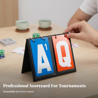 Clear Numbers Tabletop Score Flipper Easy to Read Two-sidedSided Card Game Scorer Foldable Design Flip Scoreboard Waterproof for Seniors, Tournaments, Parties