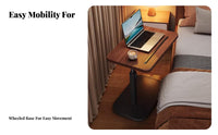 Height Adjustable C-Shaped Rolling Desk Movable with casters C-Shaped Rolling Table Multi-Functional Household Furniture Space-Saving Design for Home Workers, Apartment Dwellers, Students, Bedroom, Living Room, Small areas, Balcony