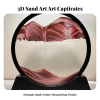 High Clarity Glass Flowing Sand Picture 360 Rotatable Moving Sand Art Picture Ever-Changing Scenery for Office Workers, Living Room