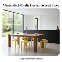 Non-Slip Feet Stackable Square Stool Thickened Design Stackable Square-Top Seat Sturdy Construction Home Furnishing Space-Saving for residents, grown-ups, Students, Living Room, Kitchen, Bedroom, Bathroom