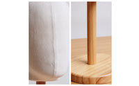 Hat Display Model Head with Wood Stand Cloth-Covered Hat Display Stand with Wooden Base Detachable Mannequin Head for Boutiques, Milliners