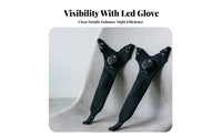 Handsunrestricted Fingerless LED Glove Breathable Lighted Fingerless Glove Elastic Finger Light Gloves Wrist Strap for Fishing