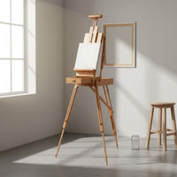Painter Easel Box Foldable Folding Tripod Easel Height Adjustable for Artists, Studio