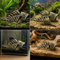 Aquarium Dinosaur Skeleton Skull Fish Bone Hideout Decoration