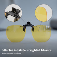 Blocking Rectangular Snap-on Sunglasses Slim Rotating Snap-on Shades Lightweight Eyewear Accessory UV400 Protection