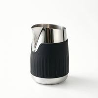 Easy-Grip Milk Frothing Pitcher with Silicone Sleeve Precision Milk Frothing Pitcher with Spout Premium Long-Lasting for Baristas, Espresso Lovers