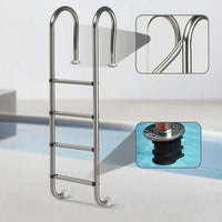 Stainless Steel Split Pool Ladder Polished Pool Ladder with Handrails Long-Lasting Sturdy for in-Ground Pools