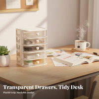 Stackable Storage Drawer Transparent Stackable Drawer Set adaptable for Home