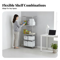 Adjustable Shelves Multi-Tier Etagere Freestanding Geometric Unobstructed-Shelf Unit Sturdy Construction Bookcase Versatile Use for Book Lovers, Homeowners, Office Workers, Study Room, Bedroom, Apartment