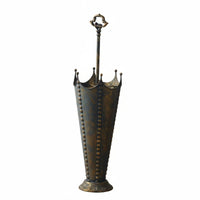 Vintage Umbrella Stand Embossed Sides Rain Gear Stand Distressed Finish Storage Furniture