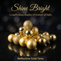 Christmas Tree Crystal Balls Ornaments, Electroplated Christmas Tree Ornaments Set, Christmas Baubles for Tree Decorations
