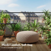 Round Stool pad Soft Fleece Texture Sherpa Round Stool adaptable Cute Design for Office Workers, Living Room, studying corner