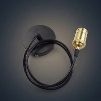 Ceiling Light Fitting with Metal Pendant Light Cord, E27 Lamp Holder and Bulb Holder for Ceiling Lighting, 10mm Threaded Entry, E27 Lamp Base
