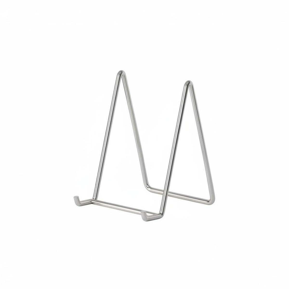Triangular Frame Display Stand Stainless Steel Wire Display Stand Metal Frame Holder Silver-Toned Finish Desk Accessory