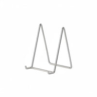 Triangular Frame Display Stand Stainless Steel Wire Display Stand Metal Frame Holder Silver-Toned Finish Desk Accessory