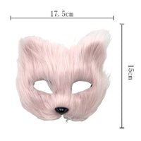 Faux Synthetic Hair Canine Mask and Tail Set Faux Synthetic Hair Canine Mask with Tail Furry Animal Costume Soft for Cosplayers, Halloween, Stage Performances