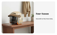 Stylish Design Electric Scooter Helmet with Visor Anti-Fog Lens All Season Moped Helmet Lightweight Safety Headwear Breathable Lining for Women, Commuters