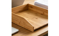 Letter Tray Bamboo Stackable Letter Tray Stackable Desk Organizer Slanted Front accessibleTop