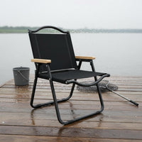Quick Setup Foldable Chair with Backrest Lightweight Camping Folding Chair Stable Triangle Structure Camping Backrest Armrests for Picnic, Fishing