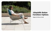 All-Weather 4-Piece Woven Lounge Seating long-lasting Frame Outdoor Furniture Thick paddings Garden Furnishing Easy Maintenance for Families, Homeowners, Adults, Balcony, Sunroom, rearyard, waterside