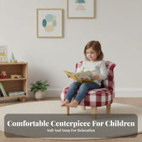 Cute Design Button-Tufted Mini Sofa Soft and Skingentle kids' Furniture Supportive Foam Toddler Couch Rolled Arms for Toddlers, Preschoolers, Bedroom, Kindergarten, Playroom, Watching TV