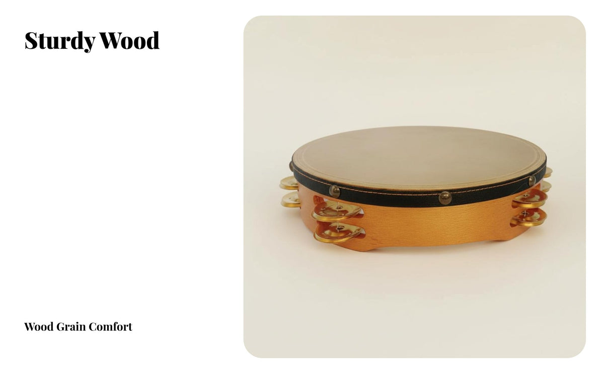 Sheepskin Tambourine Brass Jingling Discs Jingling Discd Frame Drum Clear Sound Percussion Instrument for Dancers, Music Students