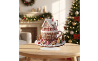 Acrylic Ornament with Stand Festive Gingerbread House Cozy for Desk, Entry Table