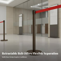 Heavy-Duty Base Retractable Belt Stanchion Anti Stainless Steel Queue Post Wear-Resistant Queue Management Pole Long-Lasting Construction for Event Organizers, Venue Managers, Security Personnel, Banks, Underground Stations, Hotels