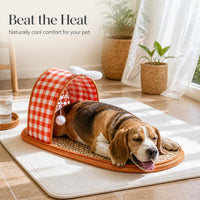 Summer Pet Cooling Mat for Dogs and Cats, Rattan Weave Ice Pad for Kennels and Beds