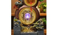 Grand Opening Gift Gourd Shaped Water Fountain Relaxing Ambiance Feng Shui Rockery Fountain Tranquil Atmosphere Circulating Water Landscape Ornament Mist Generator for Business Owners, Living Room, Office, Company Lobby, Hotel