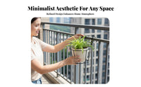 Hanging Design over-the-Railing Plant holder Space-Saving Balcony Rack Easy Installation blossom Pot Holder Sturdy Build for Apartment Dwellers, Gardeners, residents, Windowsill, Fence, Porch, Patio