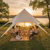 Canopy Tent Spacious Canopy with Support Pole Waterproof Tent with Stakes for Event Organizers, Campers, Backyard Gatherings