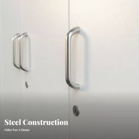 Large Capacity Sliding Door Steel Closet long-finaling Construction Sliding Door Closet Easy Assembly Wardrobe Space-Saving Design for Apartment Dwellers, property owners, Balcony, child's Room, Small areas, Entryway