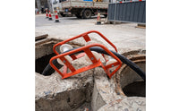 Heavy Duty Cable Laying Pulley Triangular Cable Guide with Three Rollers Red Sheave Reinforced for Shaft-Mouth Routing