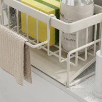 Dish Cloth Holder and Kitchen Sink Organizer for Home Use and Dorm Room Students, Carbon Steel with Reinforced Hanging Rod
