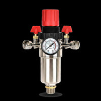 Dual Outlet Air Compressor Filter Regulator Quick Connector Water Separator Regulator Easy Installation for Workshop, Garage, Factory