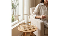 Transparent Jewelry Box with Glass Panels Clear Geometric Display Box Modern Jewelry Display Case Elegant for Dresser