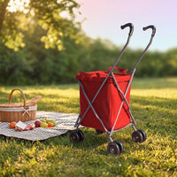 Portable Foldable Shopping Cart Washable Shopping Cart with Wheels Long-Lasting Folding Trolley Sturdy for Apartment Living, Camping