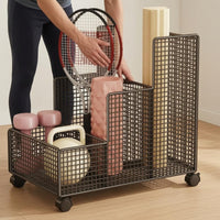 Exercise Equipment Organizer Open Exercise Mat Storage Mat Organizer Perforated Divided Equipment Rack