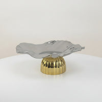 Tray with Pedestal Base Elegant Decorative Bowl with Pedestal Reflective Stand Vanity