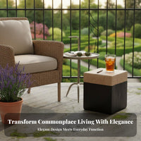 Dual-Tsingle Cube Table Square Shape Home Furniture Vintage Design for Guesthouse Proprietors, Interior Designers, Living Room, Balcony, Entryway