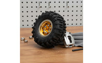 4 Pieces Beadlock Tires and Rims Sturdy Aluminum Crawler Wheels Beadlock Wheel Deep Tread Pattern Model Car Wheel Lightweight