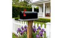 Metal Mailbox with Red Flag Outdoor Mailbox with Flag Weatherproof Postbox Rust-Resistant for Homeowners, Front Yard, Entryway, Garden Path