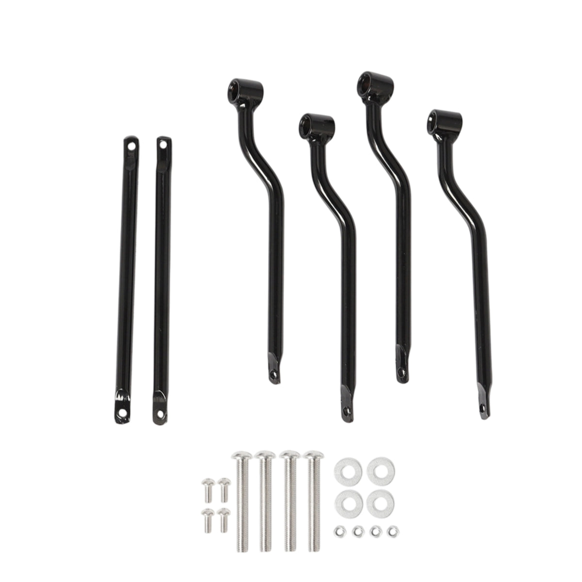 Chrome Plated Saddlebag Bracket Metal Iron Saddlebag Support Frame Black for Harley Riders, Wheel Clearance