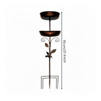 Two-Tier Bird Bath Feeder 2 in 1 Double-Tier Bird Feeder Decorative Outdoor Decor for Ground Placement