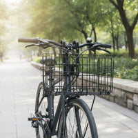 Space-Saving Wire Mesh Cycle Basket Portable Foldable Bike Basket Long-Lasting Strong for Commuters